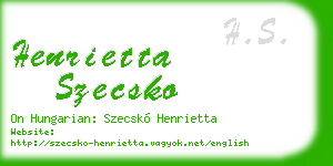 henrietta szecsko business card