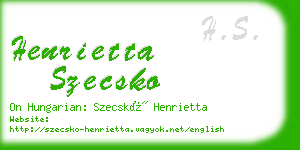 henrietta szecsko business card